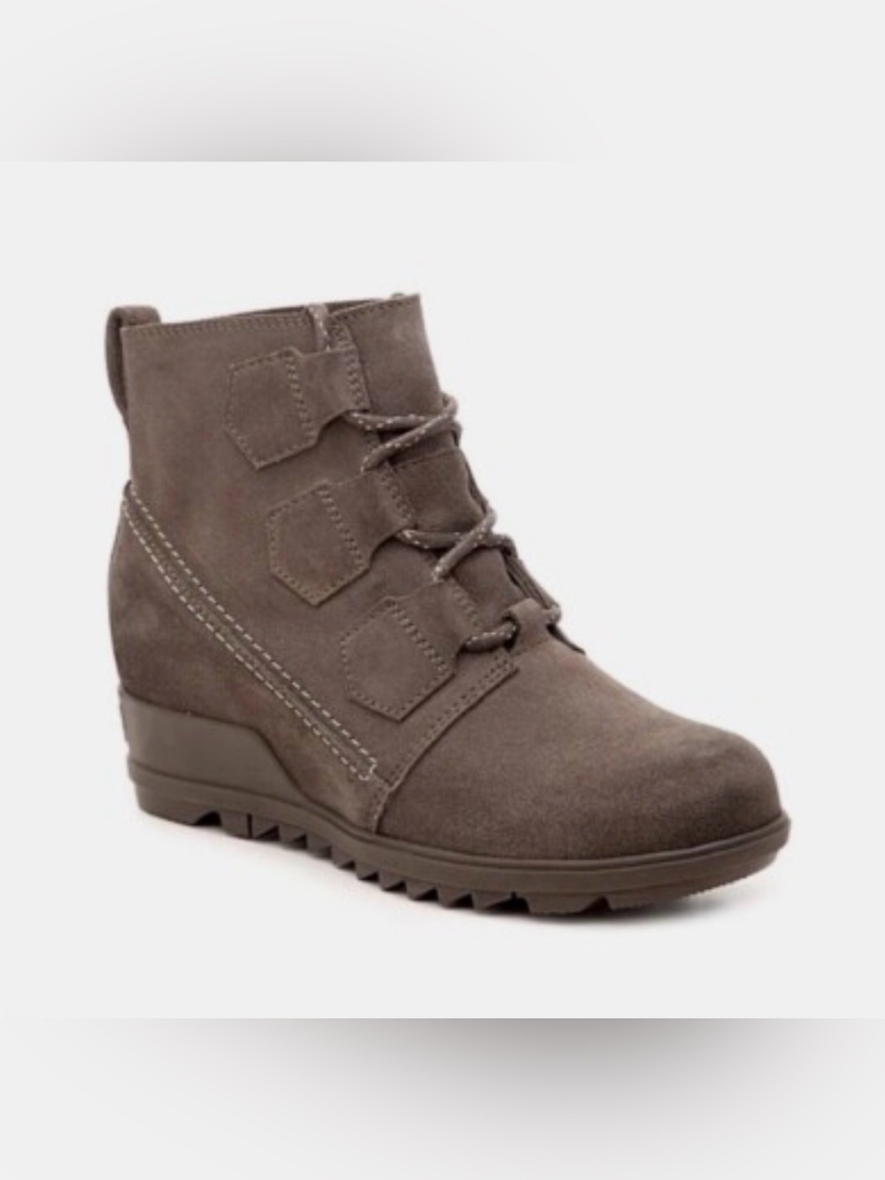 New SOREL Evie Lace up Wedge Ankle Bootie